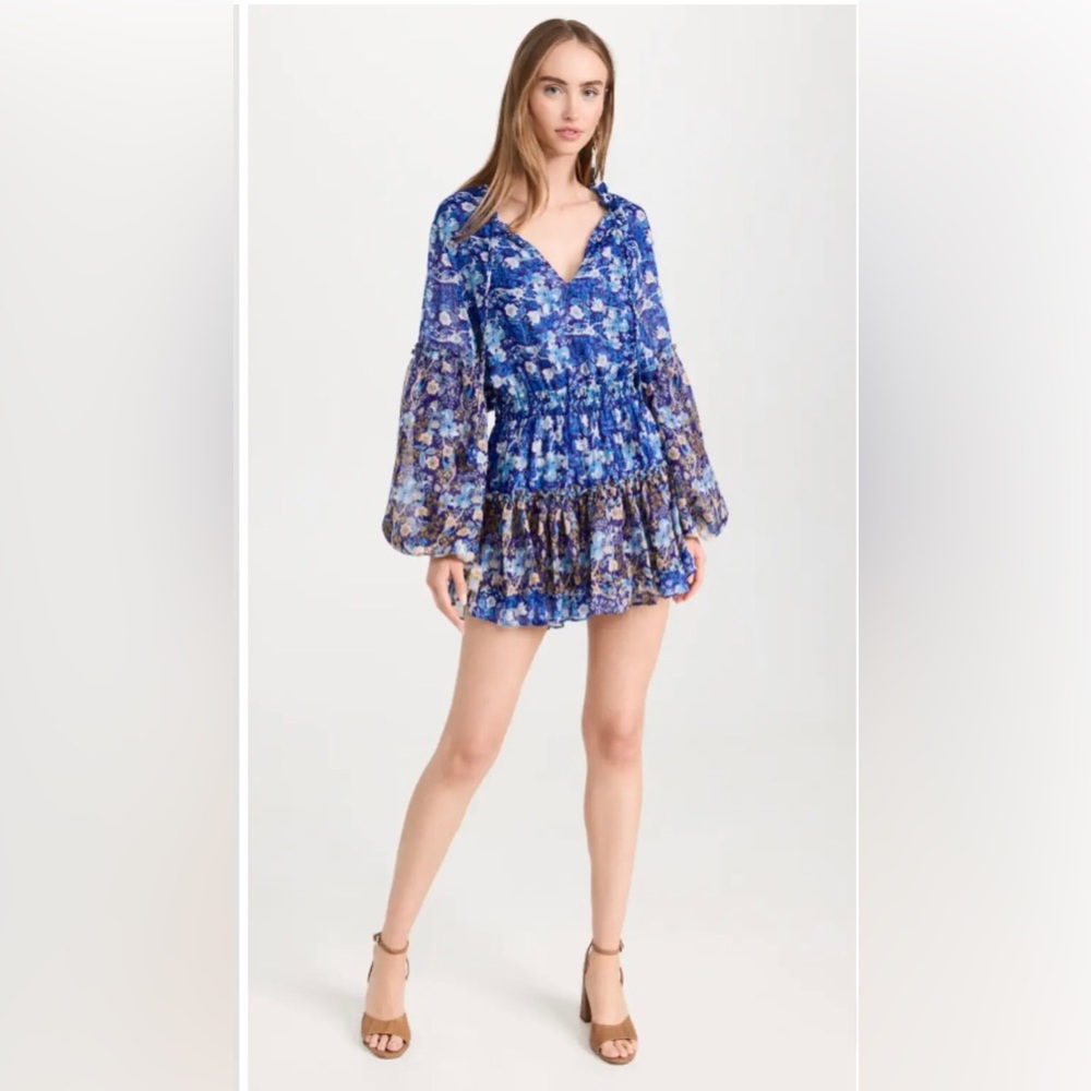 MISA Los Angeles
Elisabetta Puff-Sleeve Mixed Floral Mini Dress